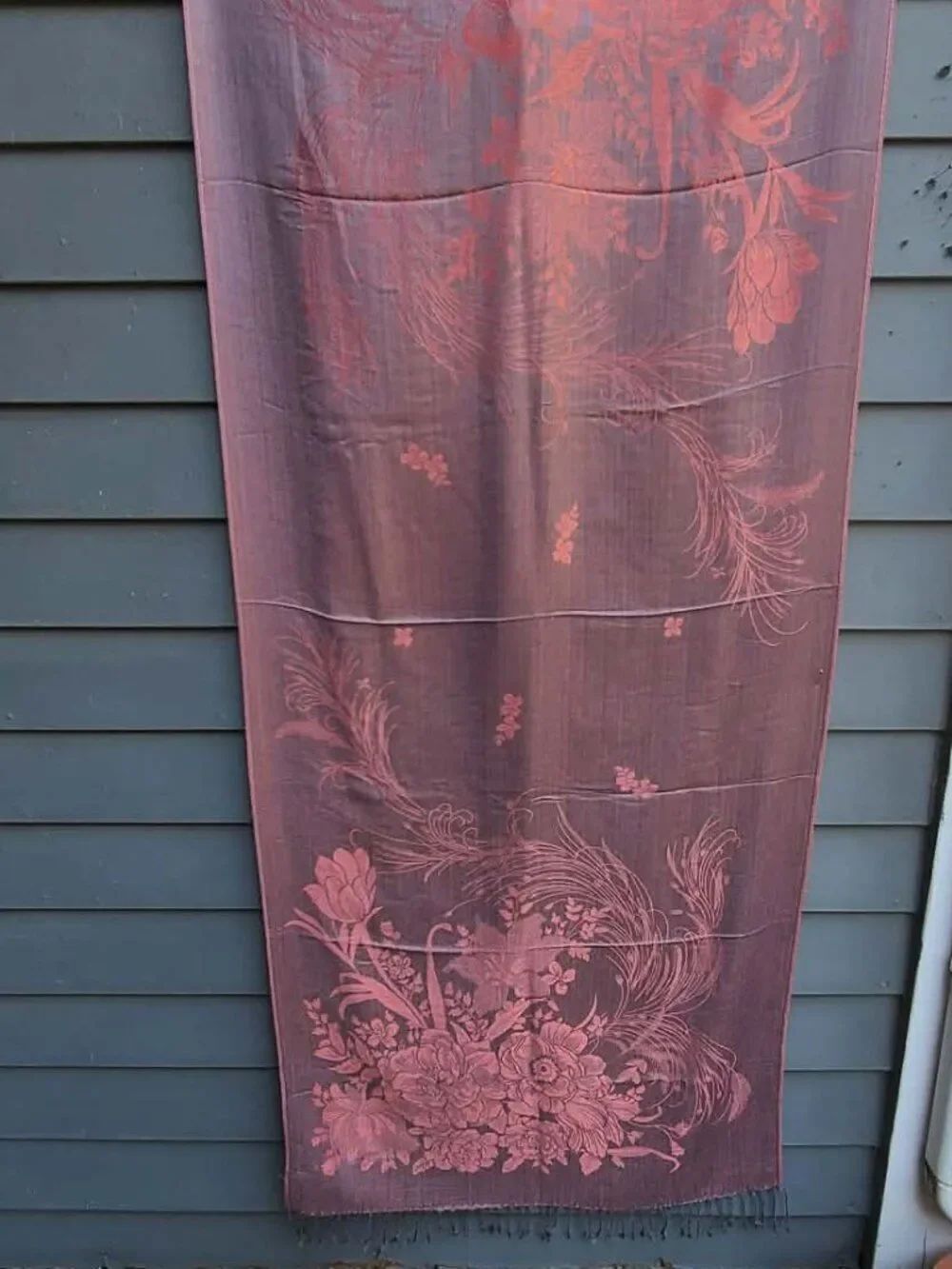 Pashmina Gorgeous Taupe and Coral 100% Pashmina